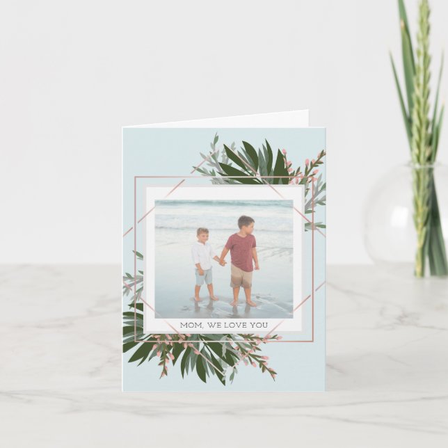 Tarjeta Festiva We Love You Mother's Day Floral Personalized Photo (Anverso)