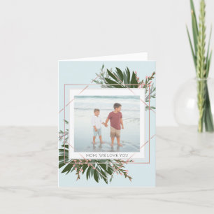 Tarjeta Festiva We Love You Mother's Day Floral Personalized Photo