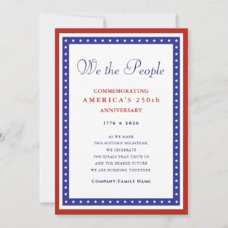Tarjeta Festiva We the People Semiquincentennial 1776 America 250