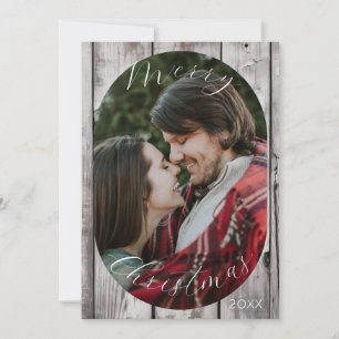 Tarjeta Festiva Weathered Wood MERRY Christmas