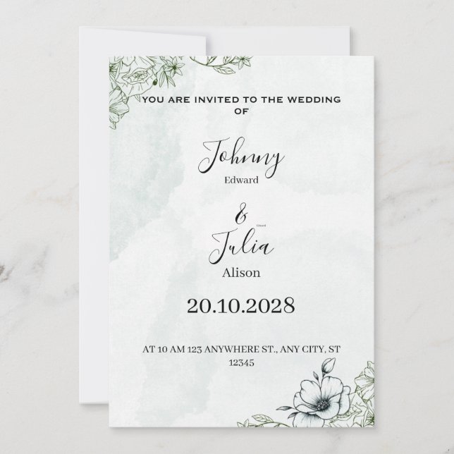 Tarjeta Festiva Wedding invitation (Anverso)
