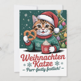 Tarjeta Festiva Weihnachten Katze - Christmas Cat