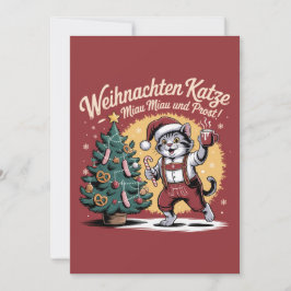 Tarjeta Festiva Weihnachten Katze - Christmas Cat