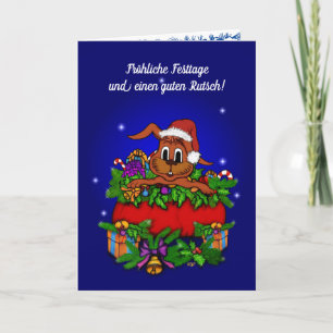Tarjeta Festiva Weihnachtskaninchen , Fröhliche Weihnachten!