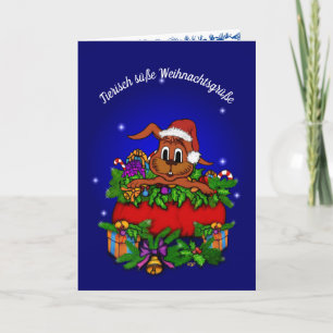 Tarjeta Festiva Weihnachtskaninchen , Fröhliche Weihnachten!