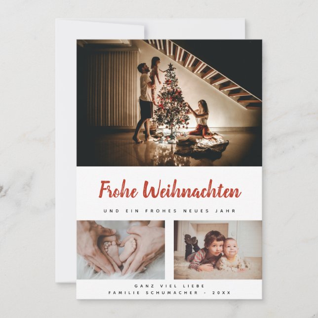Tarjeta Festiva Weihnachtskarte mit deinen eigenen Fotos - Vorlage (Anverso)
