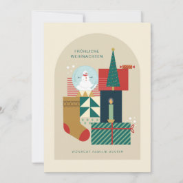 Tarjeta Festiva Weihnachtskarte Mit Verschiedenen Gegensteanden