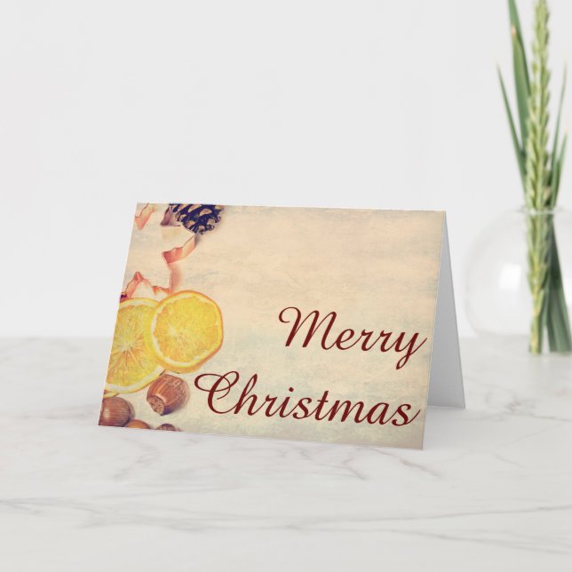 Tarjeta Festiva Weihnachtsmotiv mit Früchten... (Anverso)