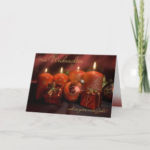 Tarjeta Festiva Weihnachtsstimmung rojas