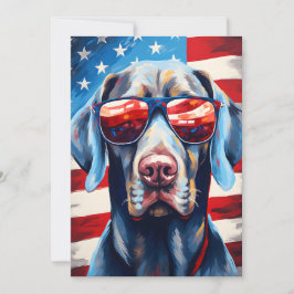 Tarjeta Festiva Weimaraner 4 de Julio Día de la Independencia