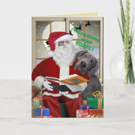Tarjeta Festiva Weimaraner creo que Santa Cards
