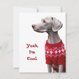 Tarjeta Festiva Weimaraner divertida en Navidades Sweater