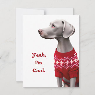 Tarjeta Festiva Weimaraner divertida en Navidades Sweater