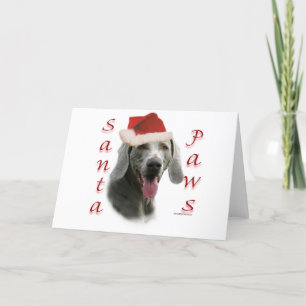 Tarjeta Festiva Weimaraner Santa Paws