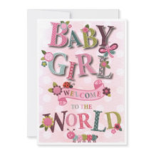 Welcome Baby Girl, geboortekaart