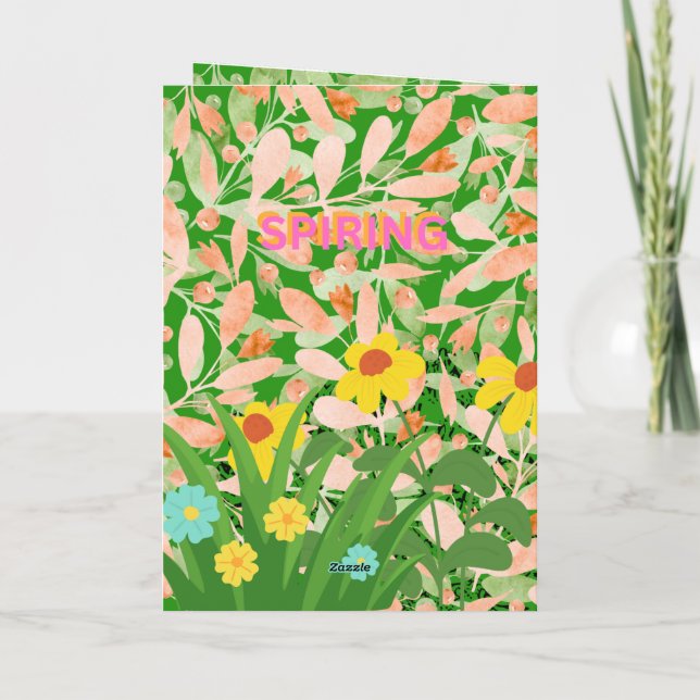 TARJETA FESTIVA WELL COME SPIRING (Reverso)