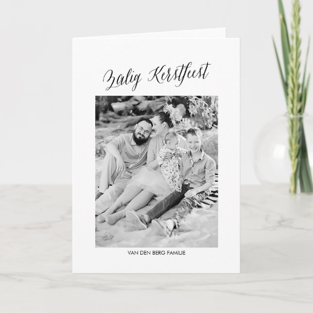 Tarjeta Festiva Wenskaart kalligrafie Kerstmis (Anverso)