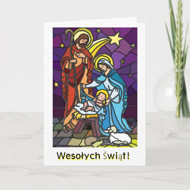 Tarjeta Festiva ¡Wesołych Świąt! (Anverso)