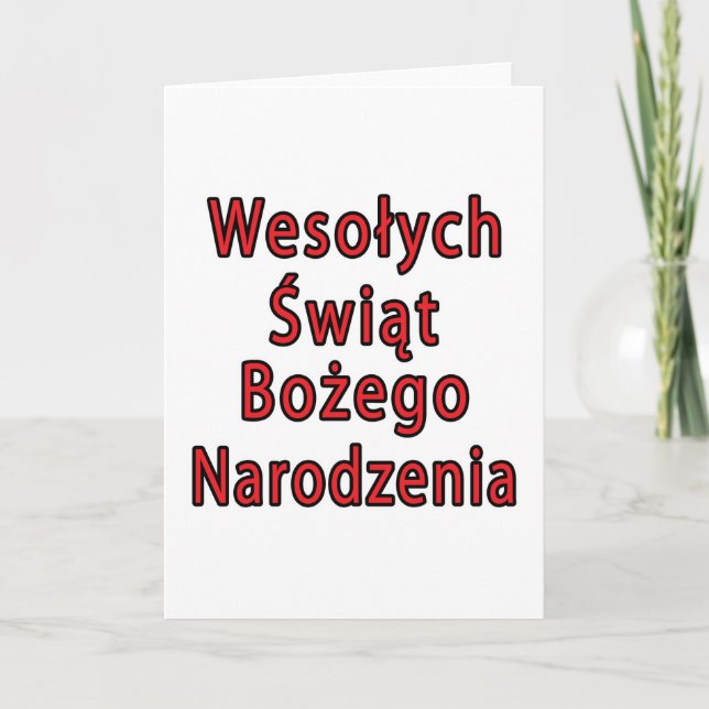 Tarjeta Festiva Wesolych Swiat Bozego Narodzenia (Anverso)