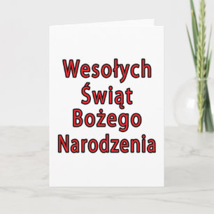 Tarjeta Festiva Wesolych Swiat Bozego Narodzenia