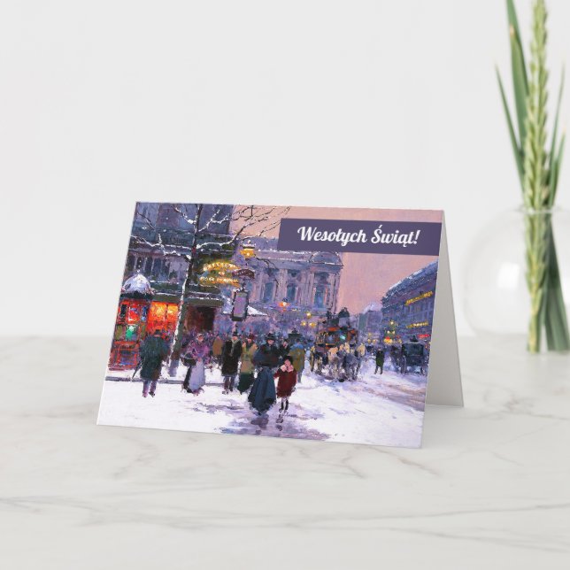 Tarjeta Festiva Wesołych Świąt. Cartas de Navidades Bellas Artes e (Anverso)