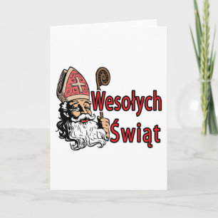 Tarjeta Festiva Wesolych Swiat San Nicolás