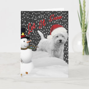 Tarjeta Festiva West Highland Terrier Deja que nieve