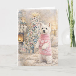 Tarjeta Festiva West Highland White Terrier Christmas Card