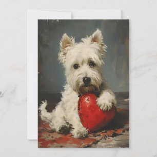 Tarjeta Festiva West Highland White Terrier Día de San Valentín