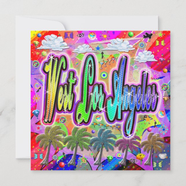 Tarjeta Festiva West Los Angeles Vista Express Holiday Card (Anverso)