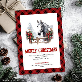 Tarjeta Festiva Western Christmas card red black cozy style
