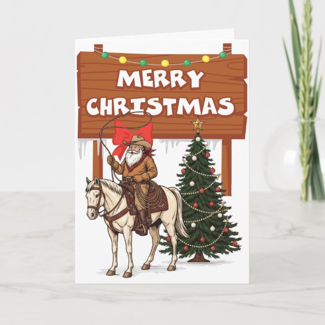 Tarjeta Festiva western Christmas holiday card (Anverso)