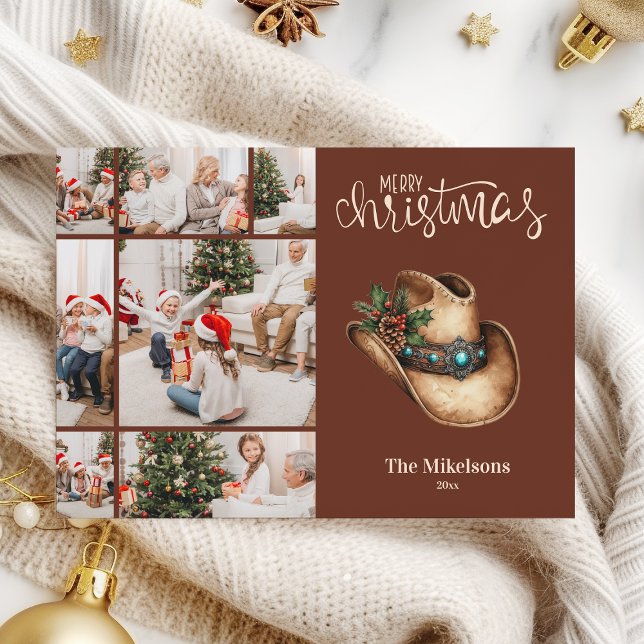 Tarjeta Festiva Western Cowboy Hat Christmas 7 Photo   (Subido por el creador)