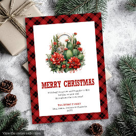 Tarjeta Festiva Western Farmhouse Buffalo Holiday Greeting