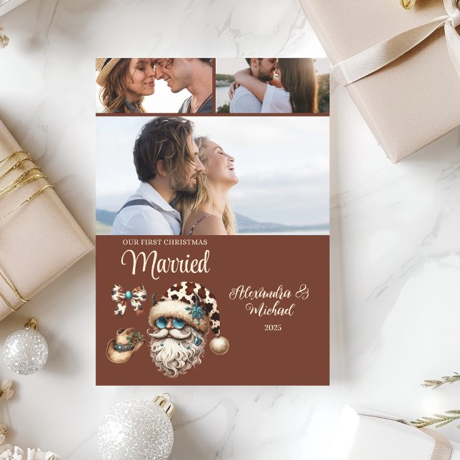 Tarjeta Festiva Western First Christmas Married 3 Photo  (Subido por el creador)
