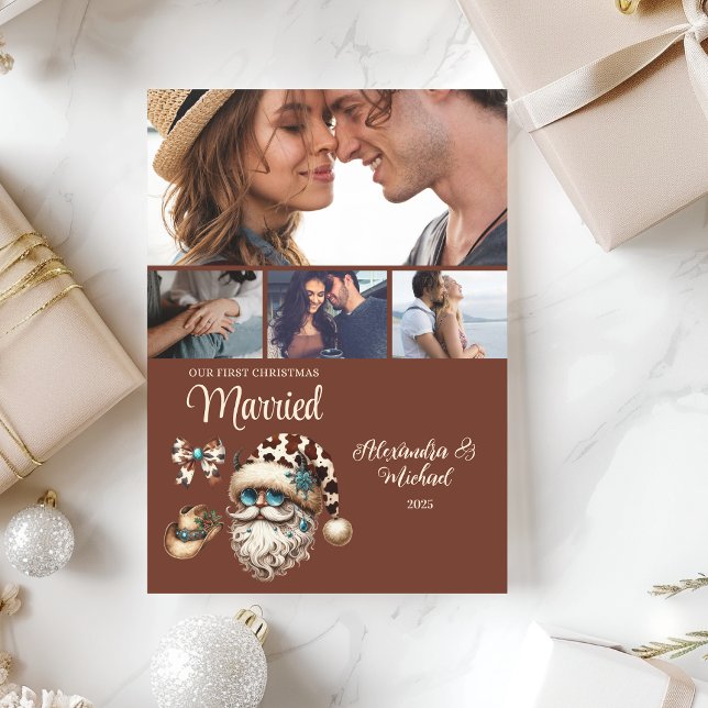 Tarjeta Festiva Western First Christmas Married 4 Photo  (Subido por el creador)