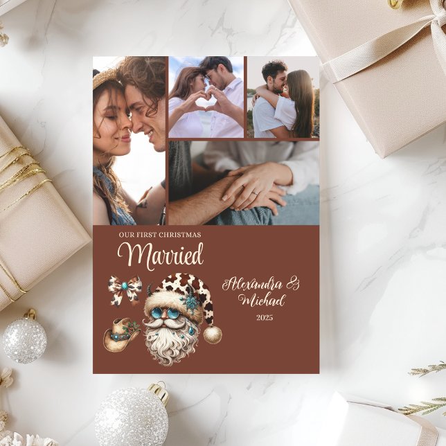 Tarjeta Festiva Western First Christmas Married 5 Photo  (Subido por el creador)