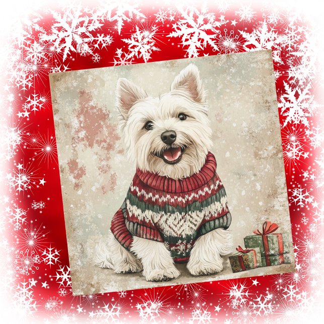 Tarjeta Festiva Westie Christmas Sweater (Subido por el creador)