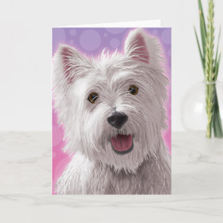 Tarjeta Festiva Westie con una sonrisa