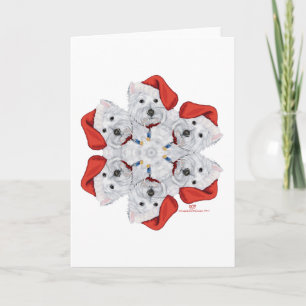 Tarjeta Festiva Westie Copo de Nieve