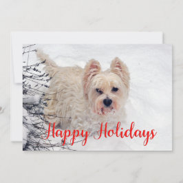 Tarjeta Festiva Westie in the Snow Happy Holidays Card