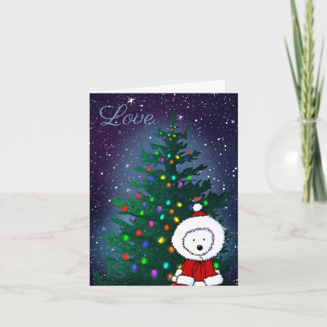 Tarjeta Festiva Westie Love Christmas  (Anverso)