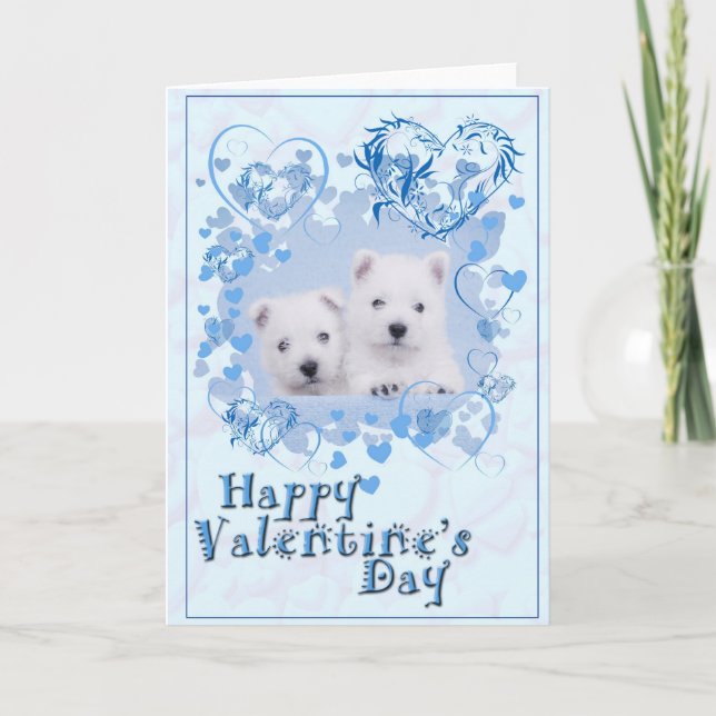Tarjeta Festiva Westie Valentine card (Anverso)