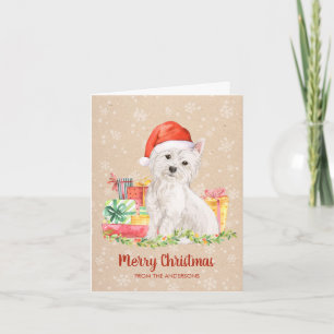 Tarjeta Festiva Westie, West Highland Terrier Perro doblado