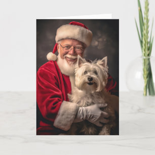 Tarjeta Festiva Westie y Santa