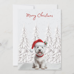 Tarjeta Festiva Westin in Santa Hat Merry Christmas Card