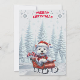 Tarjeta Festiva Westin in Sled Merry Christmas Card