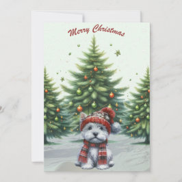 Tarjeta Festiva Westin Puppy Merry Christmas Card