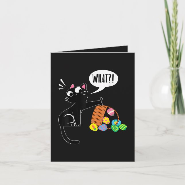 Tarjeta Festiva WHAT ! Easter Cat (Anverso)