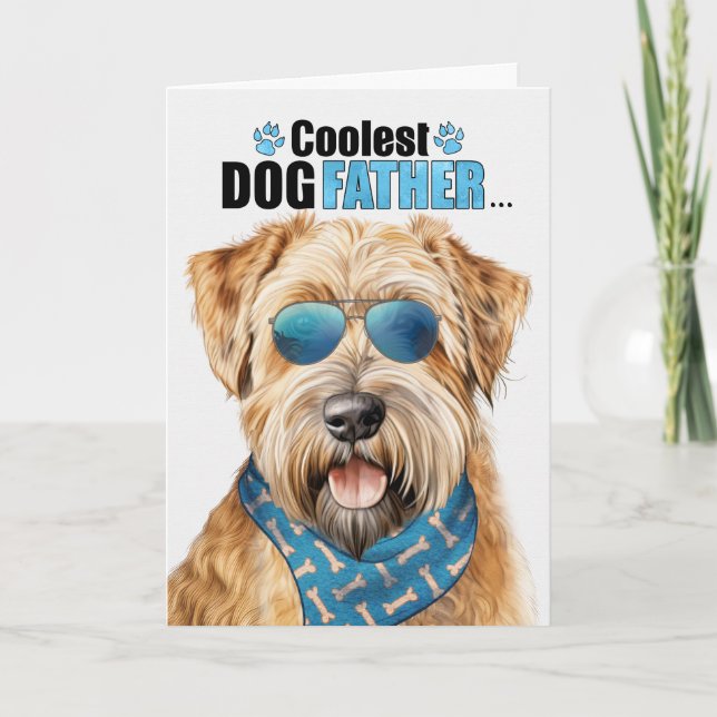 Tarjeta Festiva Wheaten Terrier Dog Coolest Dad Day (Anverso)